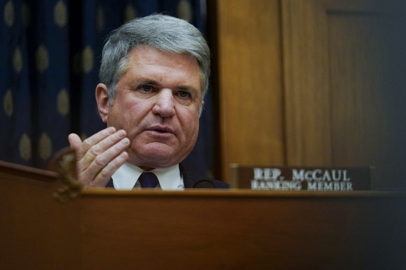 FILE - House Foreign Affairs Committee Ranking Member Rep. Michael McCaul, R-Texas, questions Secretary of State Antony Blinken during a House Foreign Affairs Committee hearing on Capitol Hill in Wash ...