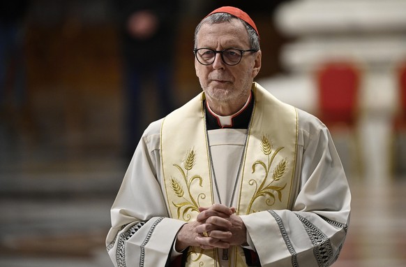 epa11933615 Cardinal Claudio Gugerotti leads a Rosary prayer in St. Peter&#039;s Basilica for the health of Pope Francis in Vatican City, 01 March 2025. Pope Francis was admitted to the Agostino Gemel ...