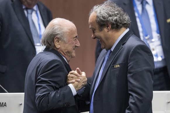 Michel Platini et Sepp Blatter quand ils s'aimaient encore.