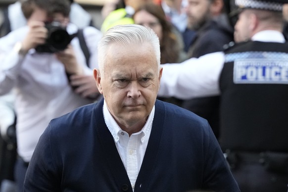 Huw Edwards an ex-BBC news presenter arrives at Westminster Magistrate&#039;s Court for sentencing after he pleaded guilty to three counts of making indecent images of children in London, Monday, Sept ...