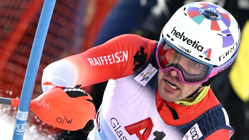 ABD0076_20230122 - KITZBÜHEL - ÖSTERREICH: Daniel Yule (SUI) am Sonntag, 22. Jänner 2023 während des 1. Durchgangs des Weltcup - Slaloms der Männer, in Kitzbühel. - FOTO: APA/HANS KLAUS TECHT