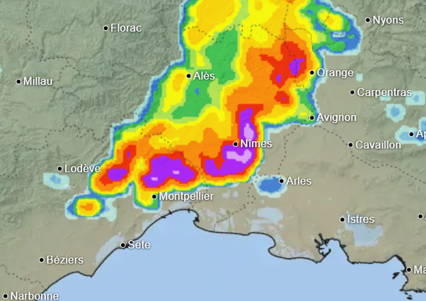 Intempéries: deux départements du Sud en vigilance rouge pour pluie-inondations