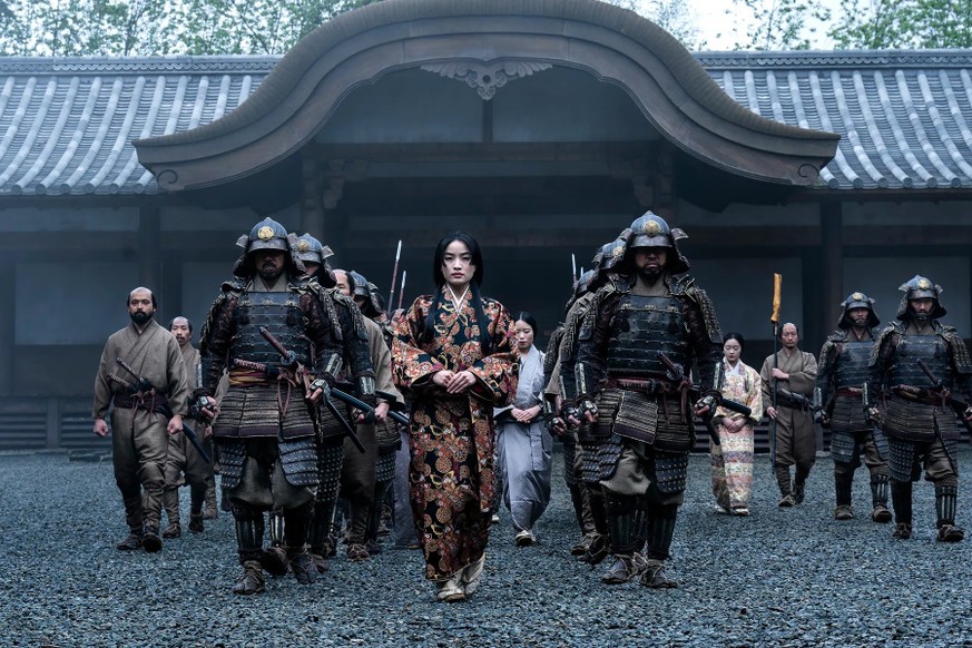 “SHOGUN” -- "Crimson Sky" -- Episode 9 (Airs April 16) Pictured (C): Anna Sawai as Toda Mariko. CR: Katie Yu/FX