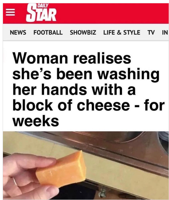 Faildienstag: Frau verwechselt Käse mit Seife