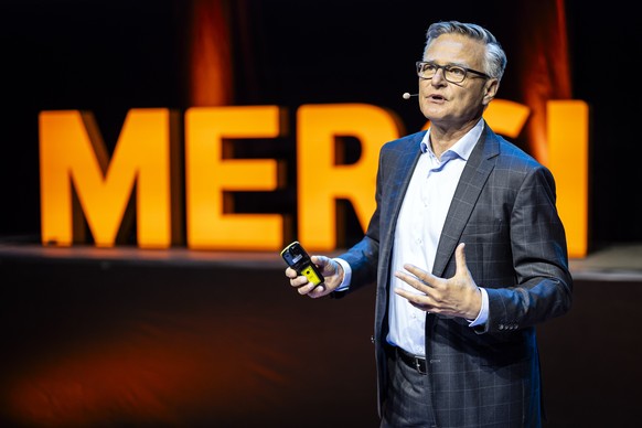 Mario Irminger, Praesident der Generaldirektion MGB, .spricht waehrend der Bilanzmedienkonferenz der Migros, am Dienstag, 25. Maerz 2025 in Zuerich. (KEYSTONE/Michael Buholzer)