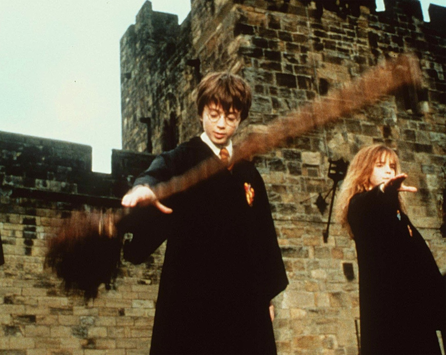 Undated handout still photo from the movie Harry Potter and the Philosopher&#039;s Stone, showing actor Daniel Radcliffe, portraying Harry Potter. The film of the book by JK Rowling has its world prem ...