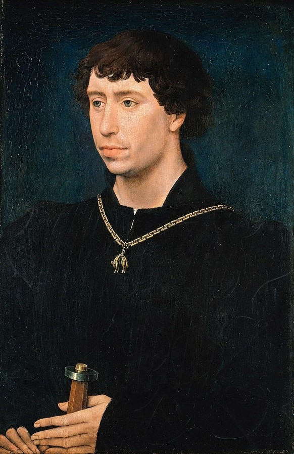 Charles le Téméraire, portrait peint vers 1460, œuvre de Rogier Van der Weyden.
https://commons.wikimedia.org/w/index.php?curid=720850