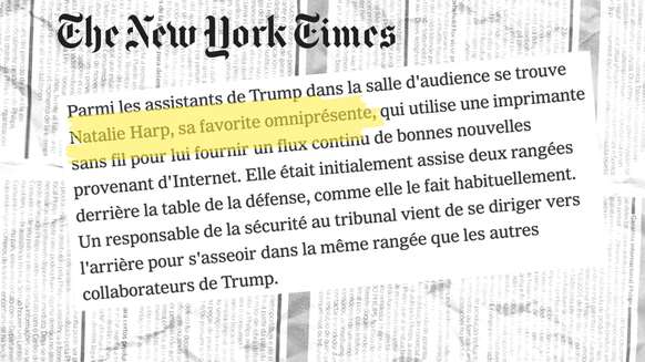 Le New York Times, durant sa couverture en live du procès.