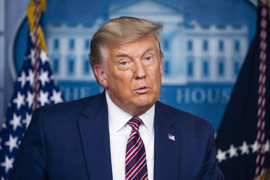 epa09664274 (03/24) (FILE) - US President Donald J. Trump speaks to the media about &#039;delivering lower prescription drug prices for all Americans&#039; in the White House Press Briefing Room in Wa ...