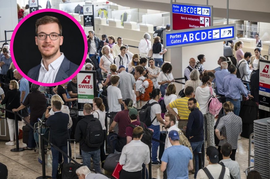 Aéroport de Genève, 15 juin 2022. Quentin Tonascia (médaillon).