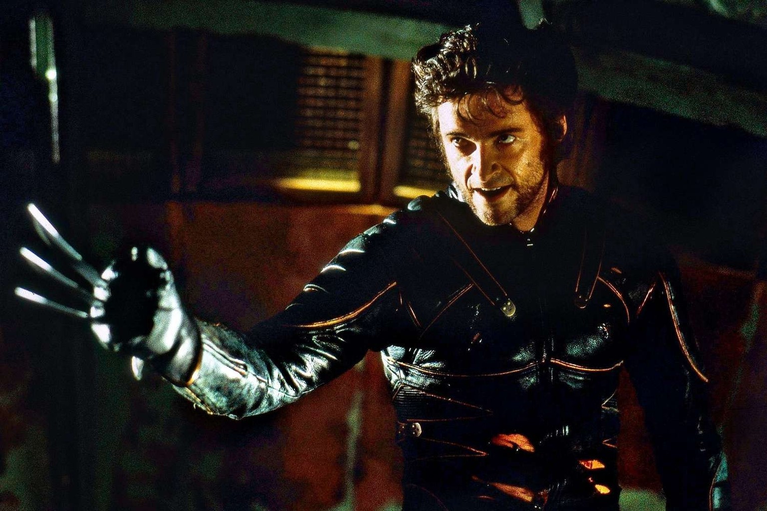 Hugh Jackman dans le premier «X-Men» (2000), encore trop frileux pour porter le costume jaune des bandes-dessinée.