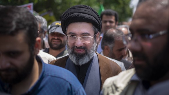Mojtaba Khamenei, Son Of Irans Supreme Leader May 31, 2019 file photo shows, Son of Irans Supreme Leader Ayatollah Ali Khamenei, Mojtaba Khamenei, attends a demonstration to mark Jerusalem day in Tehr ...