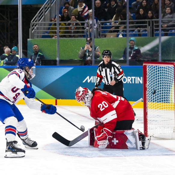 La gardienne de l'équipe de Suisse Andrea Braendli s'est démarquée face aux Etats-Unis.