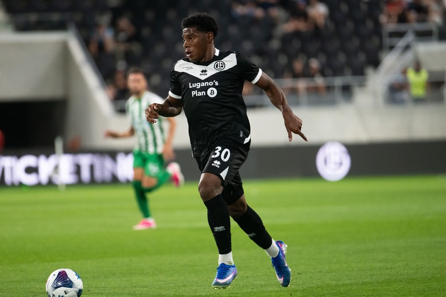 Dereck Moncada (FCL), during the first leg of the UEFA Europa Conference League second qualifying round between Switzerlands FC Lugano and the Albanian club KF Dukagjini, at the AIL Arena, in Lugano,  ...