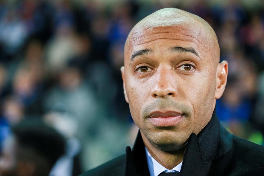 epa07116922 Thierry Henry, head coach of AS Monaco, during the UEFA Champions League soccer match Group A between Club Brugge KV and AS Monaco FC at the Jan Breydel Stadium in Bruges, Belgium, 24 Octo ...