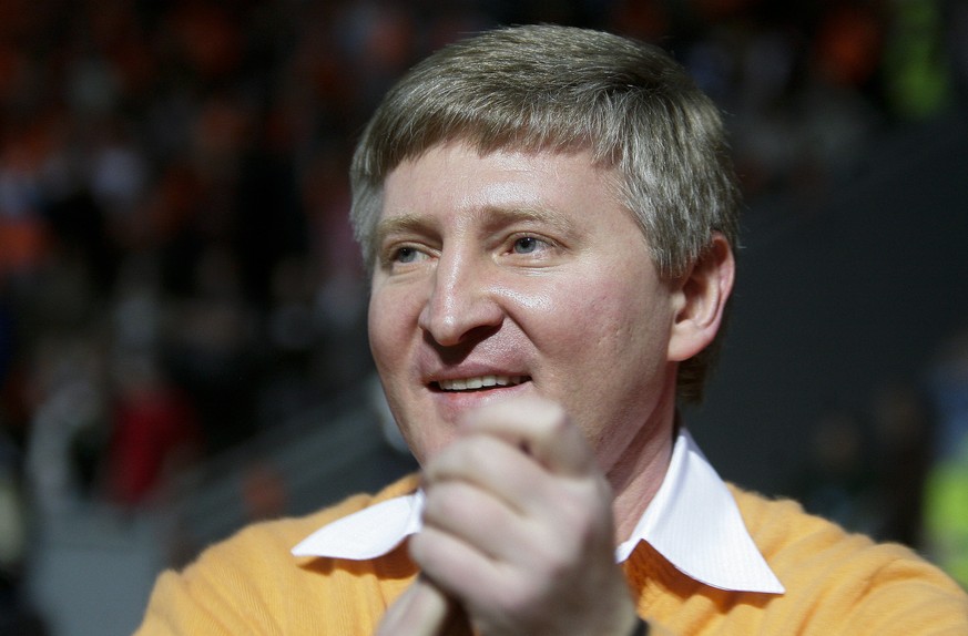 FILE Shakhtar Donetsk&#039;s Soccer Club owner billionaire Rinat Akhmetov celebrates after winning the Ukrainian Premier League soccer match against Dynamo Kiev at Donbass-Arena stadium in Donetsk, Uk ...