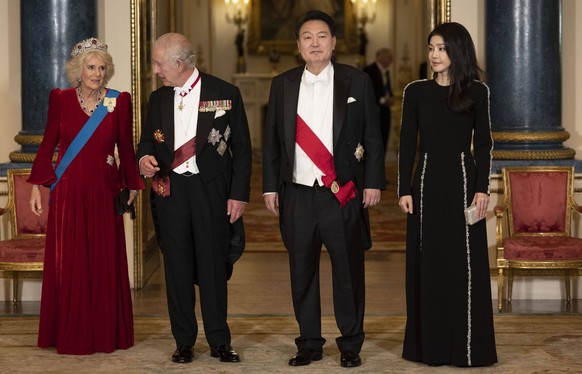 State Visit to the UK by the President of South Korea Catherine, Princess of Wales, at a State Banquet for the President and First Lady of South Korea at Buckingham Palace in London on the first day o ...