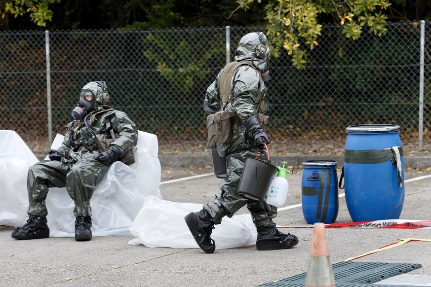 Des spécialistes ABC de l&#039;armée lors d&#039;un exercice en 2014 dans le canton de Genève.