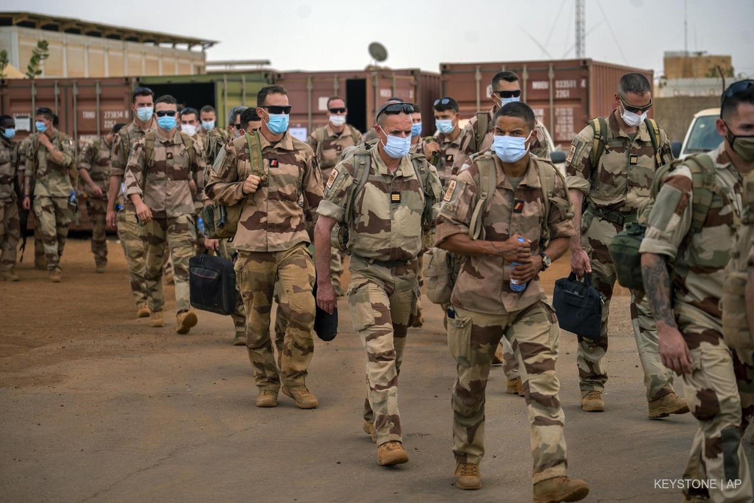 French Barkhane force soldiers who wrapped up a four-month tour of duty in the Sahel leave their base in Gao, Mali Wednesday June 9, 2021. After France suspended joint military operations with Malian  ...