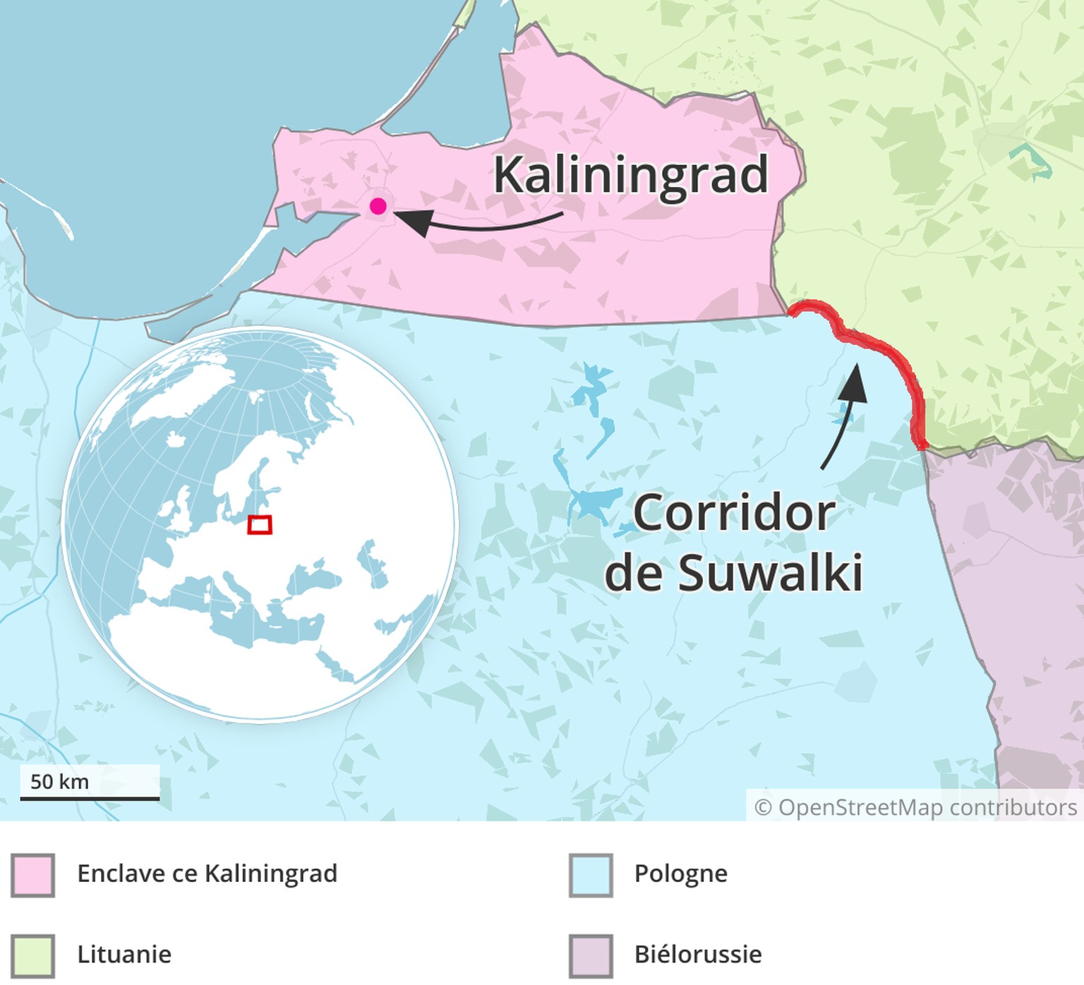 Corridor de Suwalki et Kaliningrad.