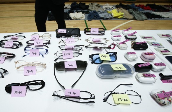 Belongings collected from the scene of an stampede, at a multi-purpose gym in Seoul, South Korea, 01 November 2022. According to the National Fire Agency, at least 154 people were killed and 149 were  ...