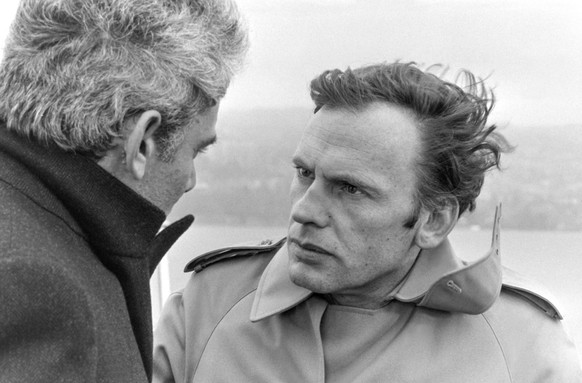 Jean-Louis Trintignant (à droite) à Genève, en 1972.