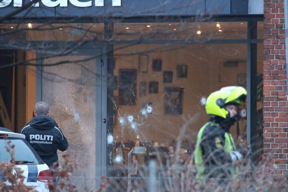 Le café ciblé par l'auteur de l'attentat, à Copenhague.