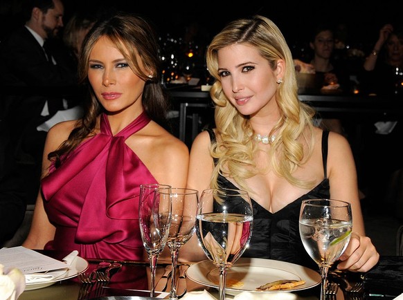 (EXCLUSIVE, Premium Rates Apply) NEW YORK - FEBRUARY 06: Melania Trump and Ivanka Trump inside Madonna and Gucci Host &quot;A Night to Benefit Raising Malawi and UNICEF&quot; at the United Nations on  ...