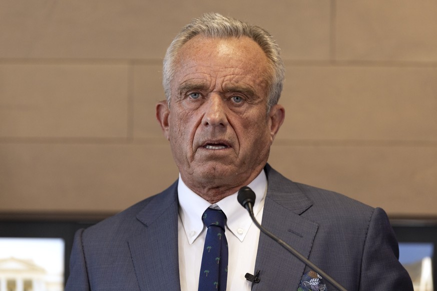 Health and Human Services Secretary Robert F. Kennedy Jr. speaks during a press conference about Utah&#039;s new fluoride ban, food additives and SNAP funds legislation, Monday, April 7, 2025, in Salt ...