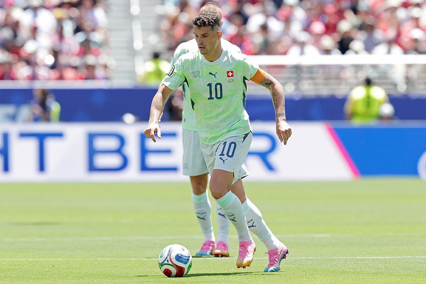 SAN FRANCISCO BAY AREA, UNITED STATES - JUNE 13: Granit Xhaka of Switzerland during the World Cup match between Qatar v Switzerland at the San Francisco Bay Area Stadium on June 13, 2026 in San Franci ...