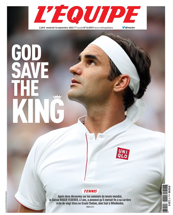 Roger Federer en Une du journal L&#039;Equipe.