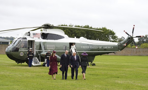 KEYPIX - Britain&#039;s Prince William and Kate, Princess of Wales, left, receive President Donald Trump and first lady Melania Trump at Windsor Castle in Windsor, England, Wednesday Sept. 17, 2025. ( ...