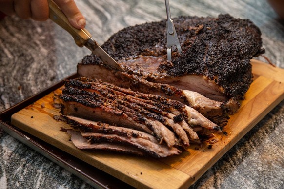 Beef brisket - slow smoking bbq style.