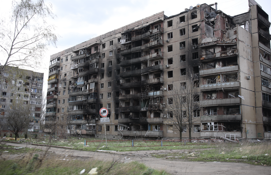 Les destructions causées par les tirs d'artillerie à Avdiivka.