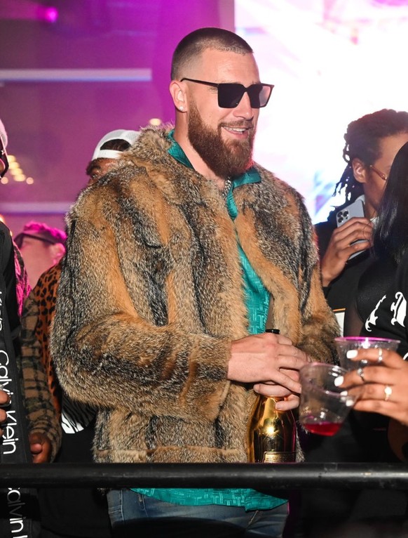 CLEVELAND, OH - FEBRUARY 19: Travis Kelce attends All Star WKND with Lil Baby and Gunna at Galleria at Erieview on February 19, 2022 in Cleveland, Ohio.(Photo by Prince Williams/Wireimage)
