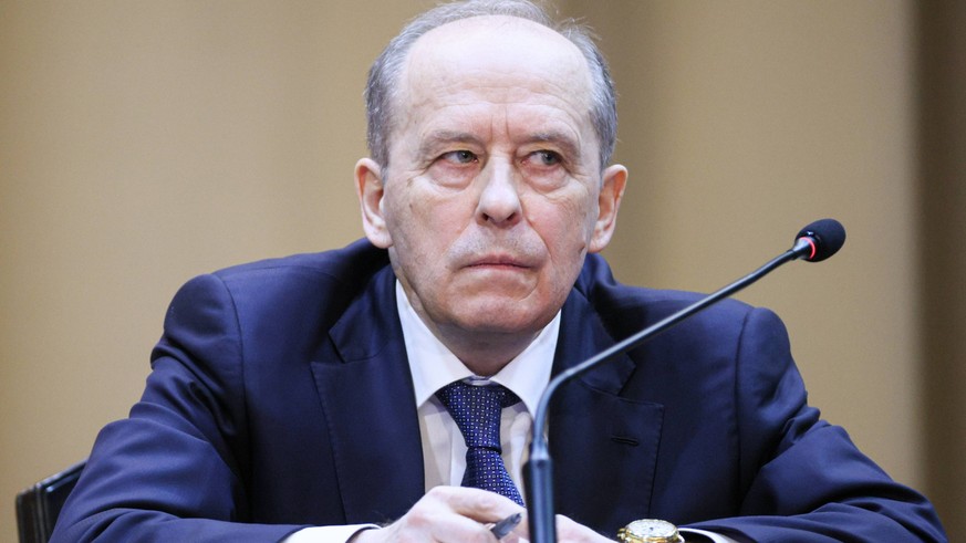 Russia: FSB Board meeting in Moscow RUSSIA, MOSCOW - FEBRUARY 28, 2023: FSB Head Alexander Bortnikov takes part in a meeting of the Russian Federal Security Service FSB Board. Gavriil Grigorov/Russian ...