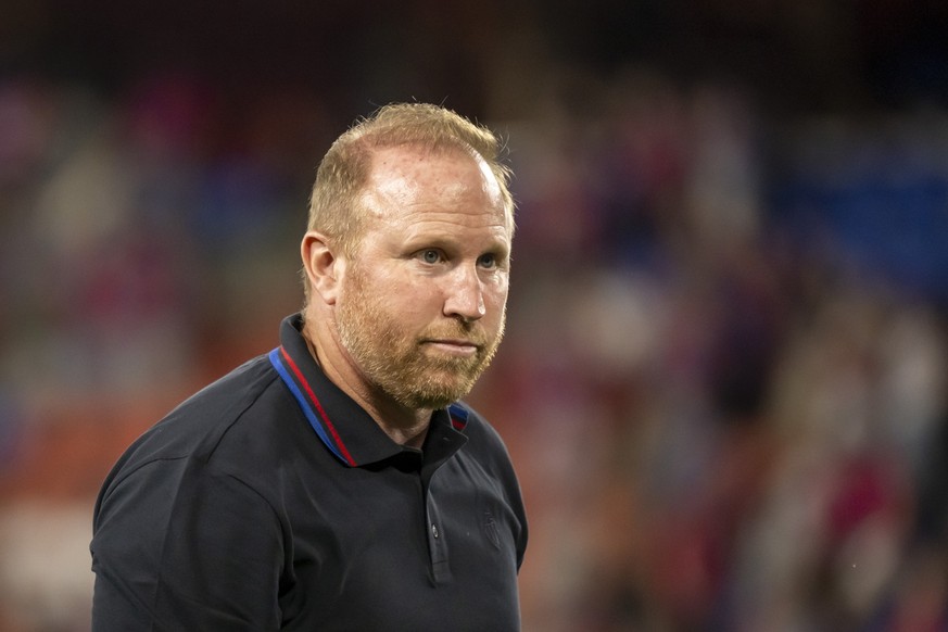 Cheftrainer Ludovic Magnin (FCB) nach der ersten Runde des Schweizer Fussball Cups zwischen dem FC Basel 1893 und dem FC Biel-Bienne im Stadion St. Jakob-Park in Basel, am Samstag, 16. August 2025. (K ...