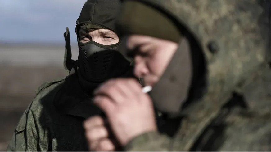 Soldats russes dans la région ukrainienne de Zaporijia.