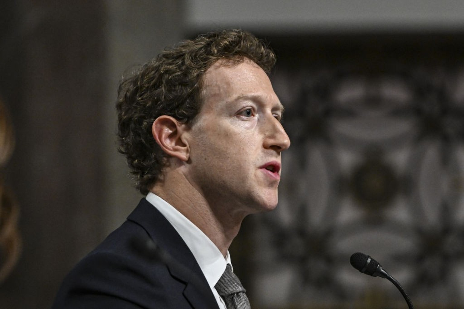 WASHINGTON DC, UNITED STATES - JANUARY 31: Chief Executive Officer (CEO) of Meta, Mark Zuckerberg testify before a Senate Judiciary Committee hearing on online child sexual exploitation in the Dirksen ...