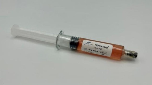 Le gel HEMHealing en seringue.