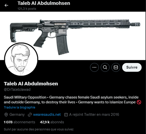 Le profil de Taleb A., sur Twitter, est toujours consultable.