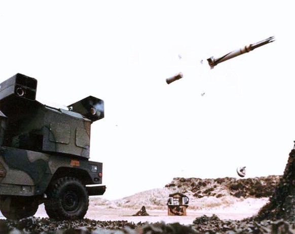 Un missile Starstreak lancé depuis un véhicule.