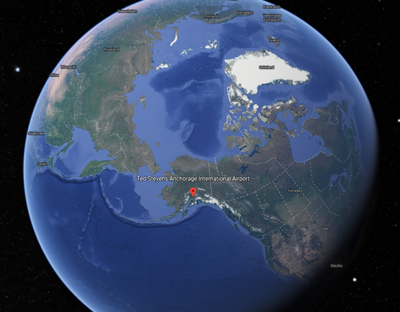 L'aéroport international Ted Stevens d'Anchorage est situé sur le toit du monde.