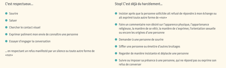 Guide expliquant la différence entre le respect et le harcèlement