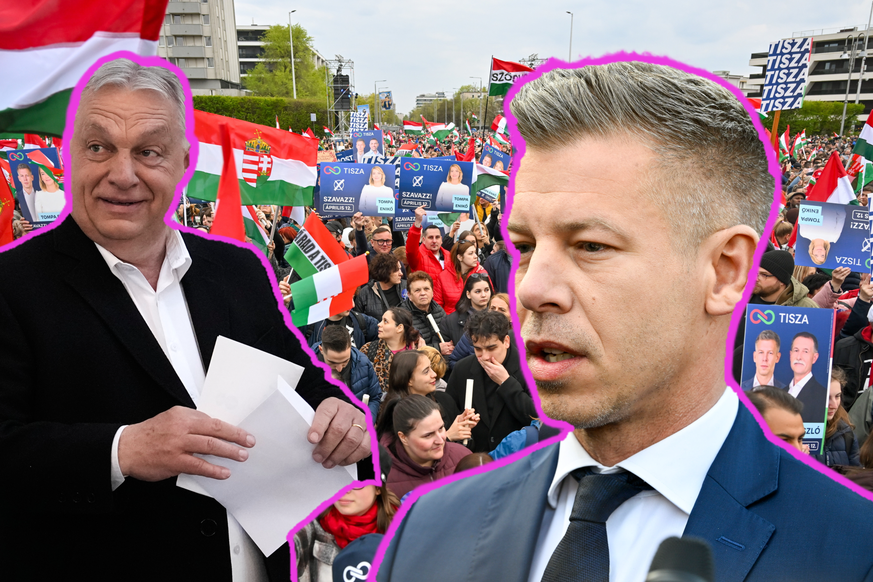 Qui de Viktor Orban (à gauche) ou Peter Magyar (à droite) remportera les élections législatives en Hongrie?