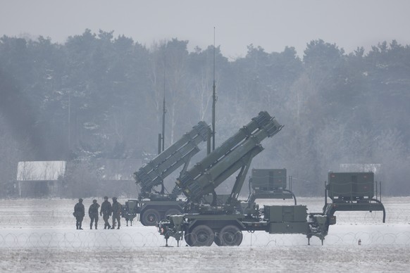 FILE - Patriot missile launchers acquired from the U.S. last year are seen deployed in Warsaw, Poland, on Feb. 6, 2023. Ukraine?s defense minister said Wednesday April 19, 2023 his country has receive ...