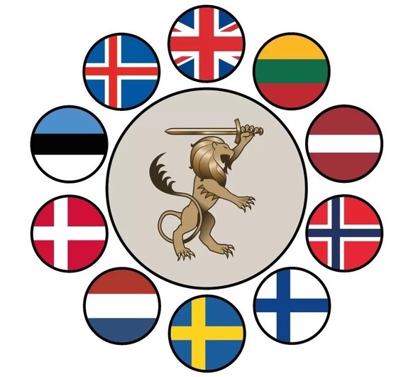 Logo der Joint Expeditionary Force (JEF). 10 nordeuropäische Länder unter der Leitung Grossbritanniens haben sich zum besseren Schutz vor Meeres-Sabotage zusammengeschlossen.