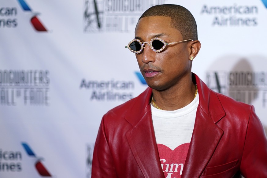 Pharrell Williams attends the 51st annual Songwriters Hall of Fame induction and awards gala at the New York Marriott Marquis Hotel on Thursday, June 16, 2022, in New York. (Photo by Charles Sykes/Inv ...