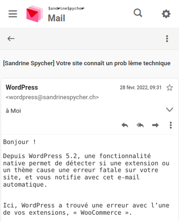 Petit mail sympathique qui crée la panique.