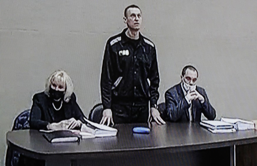 L'opposant russe Alexeï Navalny lors de son procès, le 15 février. 